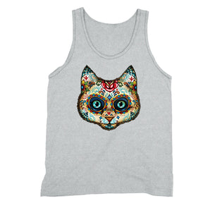 XtraFly Apparel Men's Cat Muerte Sugarskull Skulls Day Of Dead Tank-Top