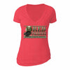 XtraFly Apparel Women's R.E.D. Red Fridays Military Pow Mia V-neck Short Sleeve T-shirt