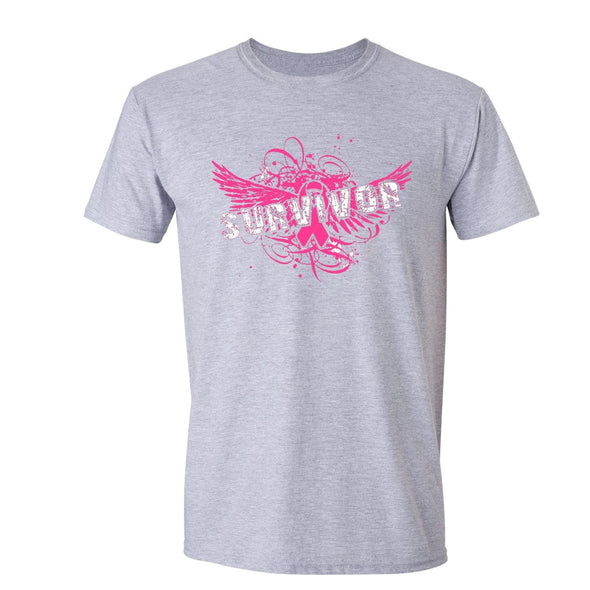XtraFly Apparel Men's Breast Cancer Awareness Crewneck Short Sleeve T-shirt