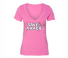 XtraFly Apparel Women's Breast Cancer Awareness V-neck Short Sleeve T-shirt