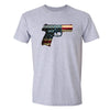 XtraFly Apparel Men's Gun Pistol Flag American Pride Crewneck Short Sleeve T-shirt