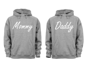 XtraFly Apparel Daddy Mommy Dad Mom Valentine's Matching Couples Hooded-Sweatshirt Pullover Hoodie