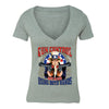 XtraFly Apparel Women's Gun Control Uncle Sam 2nd Amendment V-neck Short Sleeve T-shirt