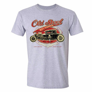 XtraFly Apparel Men's Old Skool Hot Rodder Car Truck Garage Crewneck Short Sleeve T-shirt