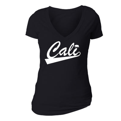 XtraFly Apparel Women's Cali Bear CA California Pride V-neck Short Sleeve T-shirt