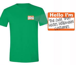 XtraFly Apparel Men's Pocket Guy that Hates Halloween Pumpkin Crewneck Short Sleeve T-shirt