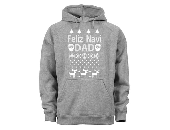 XtraFly Apparel Feliz Navi Dad Navidad Ugly Christmas Hooded-Sweatshirt Pullover Hoodie