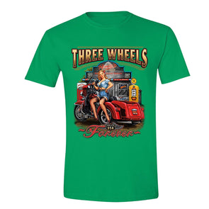 XtraFly Apparel Men's Three Wheels Car Truck Garage Crewneck Short Sleeve T-shirt