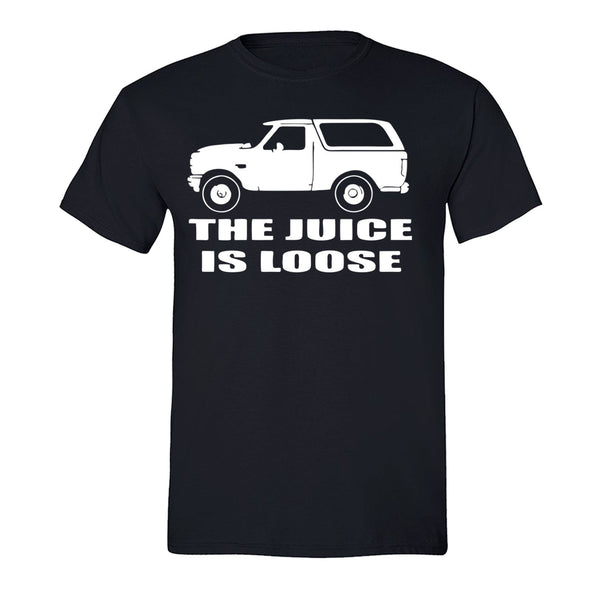 XtraFly Apparel Men's Juice is Loose Bronco OJ Simpson Novelty Gag Crewneck Short Sleeve T-shirt