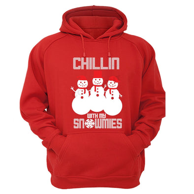 XtraFly Apparel Chillin with My Snowmies Ugly Christmas Hooded-Sweatshirt Pullover Hoodie