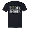 XtraFly Apparel Men's I Love Soldier Camo Military Pow Mia Crewneck Short Sleeve T-shirt