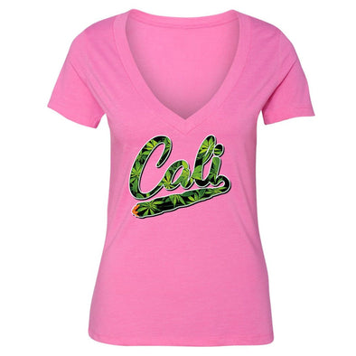 XtraFly Apparel Women's CA Cali Blunt 420  V-neck Short Sleeve T-shirt
