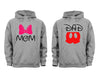 XtraFly Apparel Dad Daddy Mom Mommy Valentine's Matching Couples Hooded-Sweatshirt Pullover Hoodie