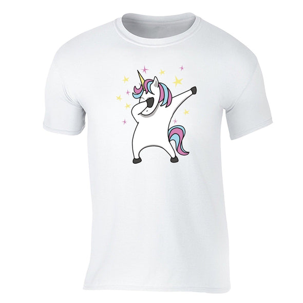 XtraFly Apparel Men's Unicorn Dabbing Rainbow Novelty Gag Crewneck Short Sleeve T-shirt