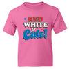 XtraFly Apparel Girls Red White Cute Flag American Pride Crewneck Short Sleeve T-shirt