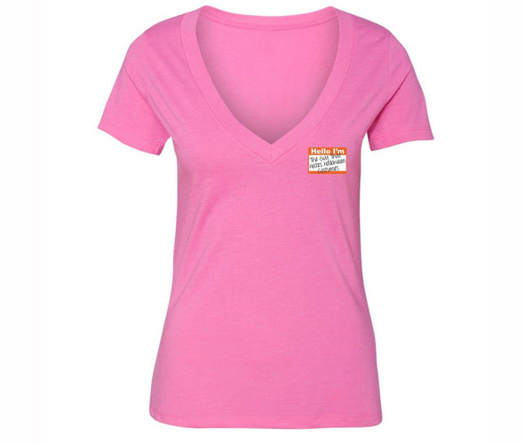 XtraFly Apparel Women's Pocket Guy that Hates Halloween Pumpkin V-neck Short Sleeve T-shirt