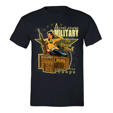 XtraFly Apparel Men's Military Support the Troops 2nd Amendment Crewneck Short Sleeve T-shirt