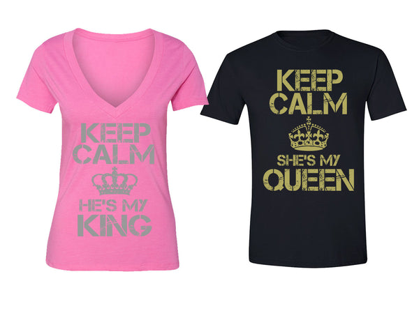 XtraFly Apparel Queen Reina King Rey Valentine's Matching Couples Short Sleeve T-shirt