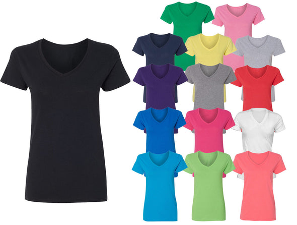 XtraFly Apparel Women's Active Plain Basic V-neck Short Sleeve T-shirt