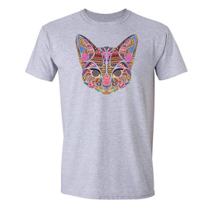 XtraFly Apparel Men's Cat Pussy Cat Pink Tribal Animal Crewneck Short Sleeve T-shirt