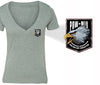 XtraFly Apparel Women's Eagle Pocket Military Pow Mia V-neck Short Sleeve T-shirt