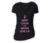 XtraFly Apparel Women's Breast Cancer Awareness V-neck Short Sleeve T-shirt