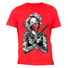 XtraFly Apparel Men's Red Bandana Guns Marilyn Monroe Crewneck Short Sleeve T-shirt