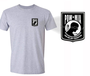 XtraFly Apparel Men's Not Forgotten Pocket Military Pow Mia Crewneck Short Sleeve T-shirt