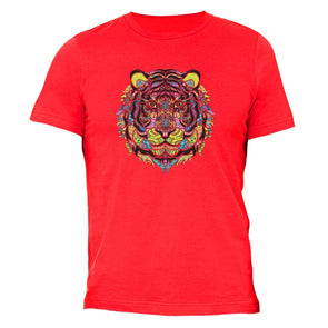 XtraFly Apparel Men's Tiger Pink Tribal Animal Crewneck Short Sleeve T-shirt