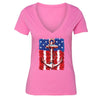 XtraFly Apparel Women's USA Anchor American Pride V-neck Short Sleeve T-shirt