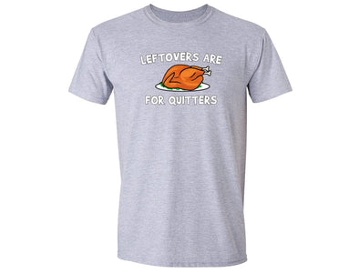 XtraFly Apparel Men's Leftovers Quitters Gobble Thanksgiving Crewneck Short Sleeve T-shirt