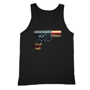 XtraFly Apparel Men's American Flag Distressed 4th of July Tank-Top