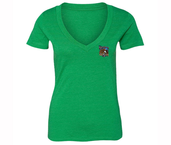 XtraFly Apparel Women's Some Gave All Eagle Pocket Military Pow Mia V-neck Short Sleeve T-shirt