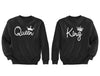 XtraFly Apparel Queen King Reina Rey Valentine's Matching Couples Pullover Crewneck-Sweatshirt