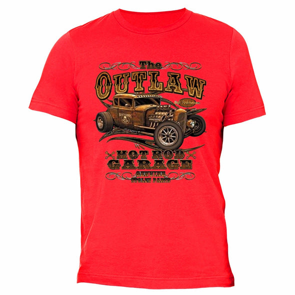 XtraFly Apparel Men's Outlaw Hotrod Car Truck Garage Crewneck Short Sleeve T-shirt