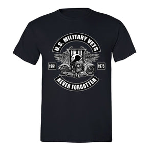 XtraFly Apparel Men's Motorcycle Vets Veteran Military Pow Mia Crewneck Short Sleeve T-shirt