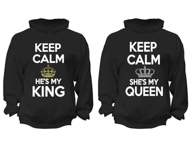 XtraFly Apparel King Queen Rey Reina Valentine's Matching Couples Hooded-Sweatshirt Pullover Hoodie