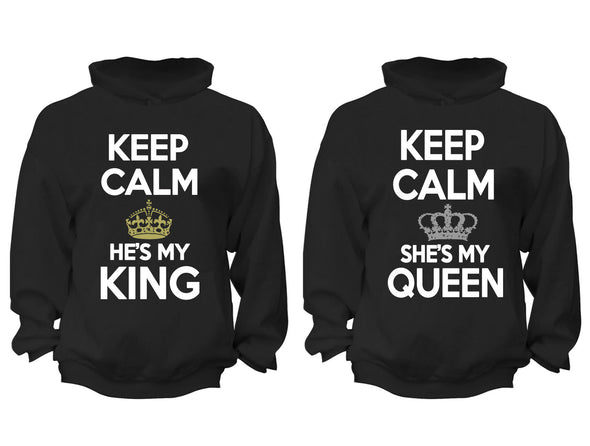 XtraFly Apparel King Queen Rey Reina Valentine's Matching Couples Hooded-Sweatshirt Pullover Hoodie