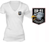 XtraFly Apparel Women's Eagle Pocket Military Pow Mia V-neck Short Sleeve T-shirt