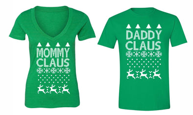 XtraFly Apparel Daddy Mommy Claus Santa Ugly Christmas Short Sleeve T-shirt