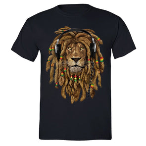 XtraFly Apparel Men's Lion Rasta Reggae  Crewneck Short Sleeve T-shirt