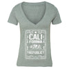 XtraFly Apparel Women's Vintage Cali Bear California Pride V-neck Short Sleeve T-shirt
