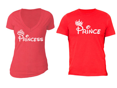 XtraFly Apparel Prince Princess Crown Valentine's Matching Couples Short Sleeve T-shirt