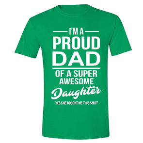 XtraFly Apparel Men's I'm a Proud Dad Father's Day Crewneck Short Sleeve T-shirt