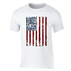 XtraFly Apparel Men's Flag USA Distressed American Pride Crewneck Short Sleeve T-shirt