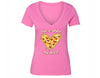 XtraFly Apparel Women's You've Stolen My Heart Pizza Novelty Gag V-neck Short Sleeve T-shirt