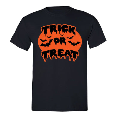 XtraFly Apparel Men's Trick or Treat Bats Halloween Pumpkin Crewneck Short Sleeve T-shirt