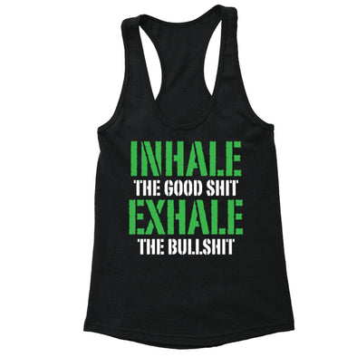 XtraFly Apparel Women's Inhale Good Shit Exhale  Racer-back Tank-Top