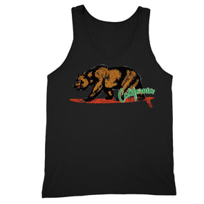 XtraFly Apparel Men's Surfing Bear California Pride Tank-Top