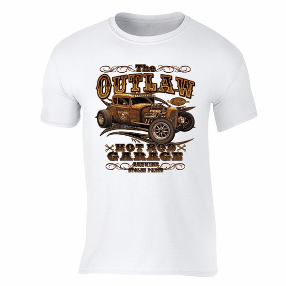 XtraFly Apparel Men's Outlaw Hotrod Car Truck Garage Crewneck Short Sleeve T-shirt